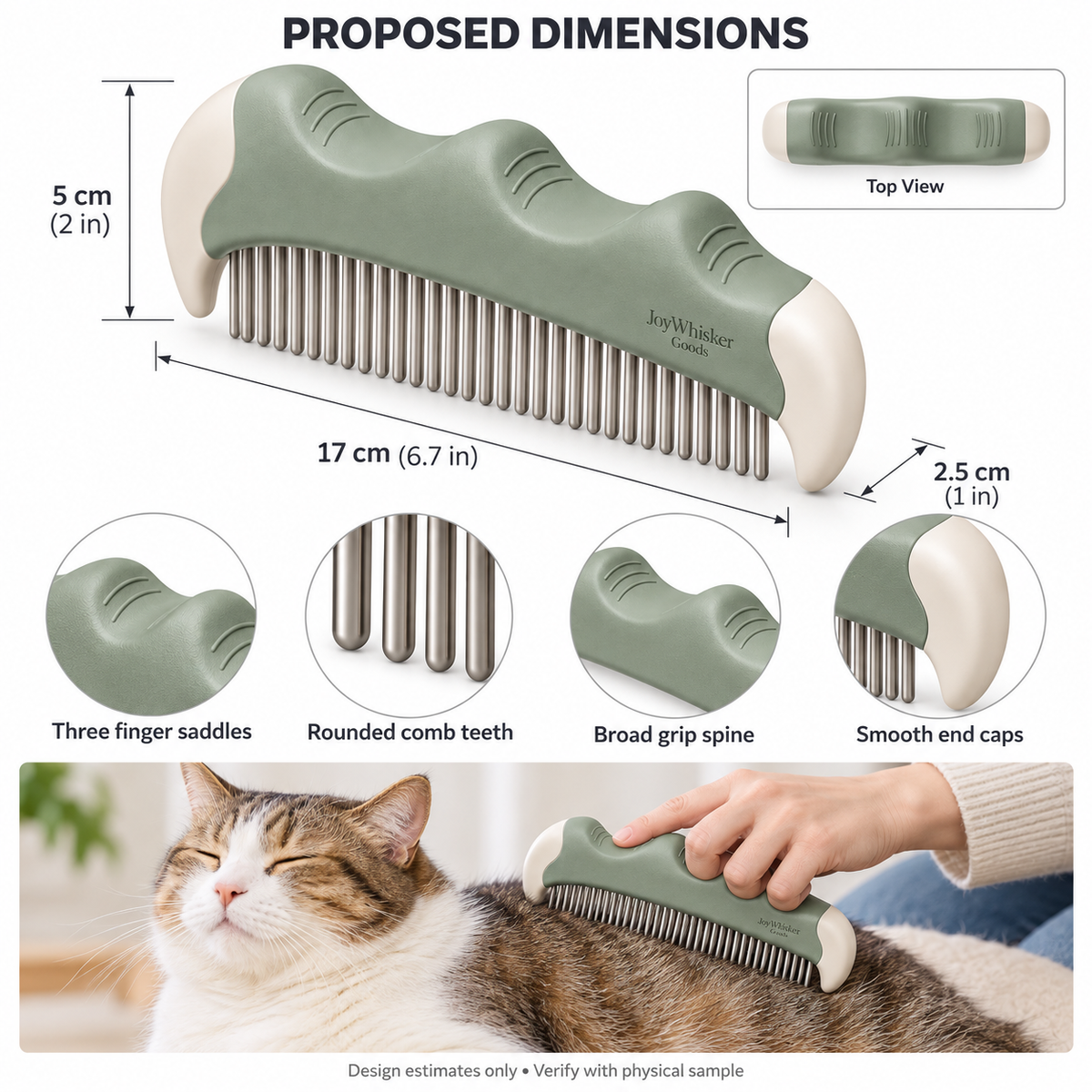 Three-Grip Grooming Comb