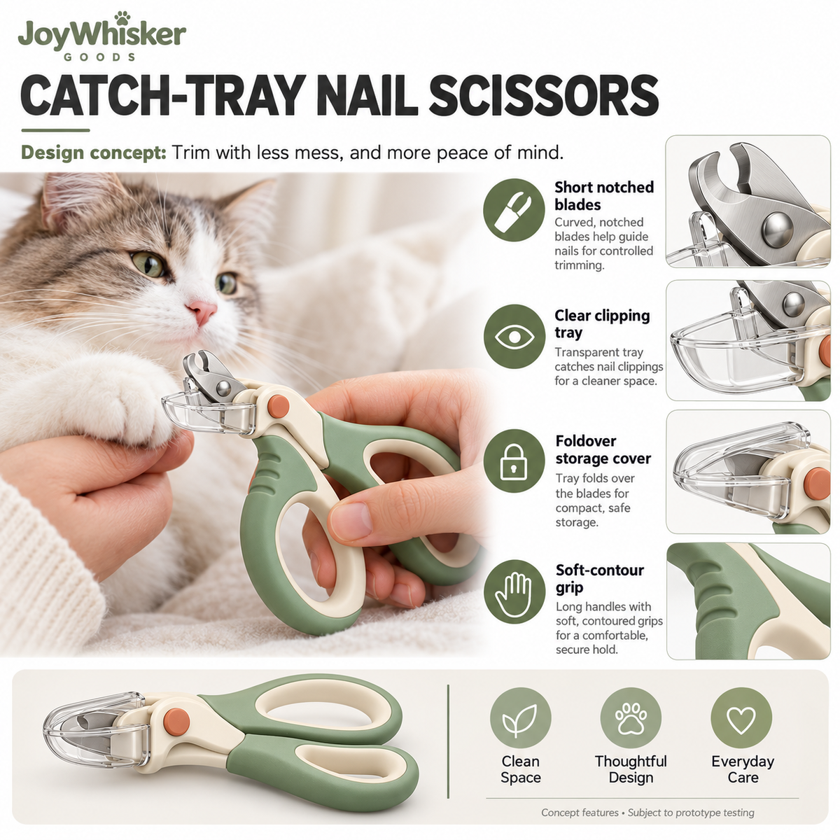 Catch-Tray Nail Scissors
