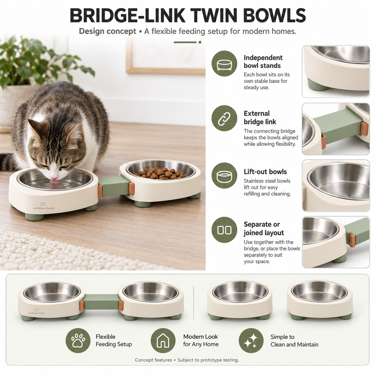 Bridge-Link Twin Bowls