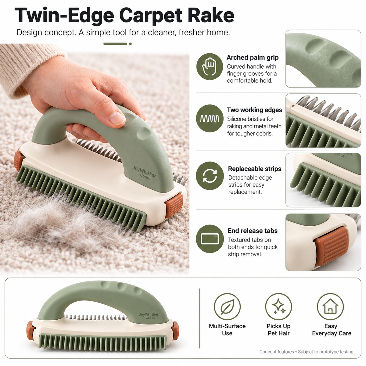 Twin-Edge Carpet Rake