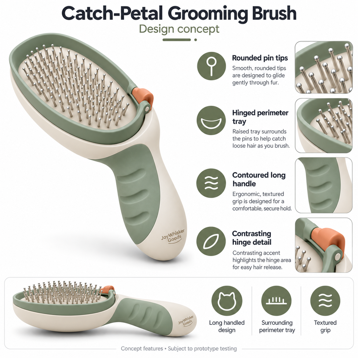 Catch-Petal Grooming Brush